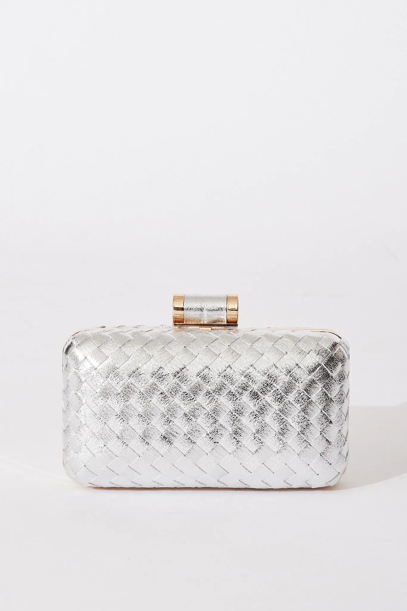 Passion Woven Clutch Bag In Silver sold by St Frock product image thumbnail 2