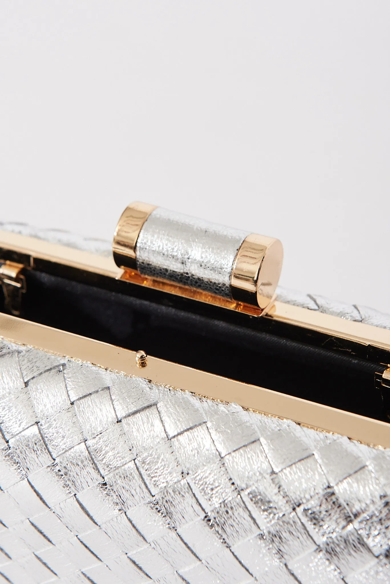 Passion Woven Clutch Bag In Silver sold by St Frock product image thumbnail 3