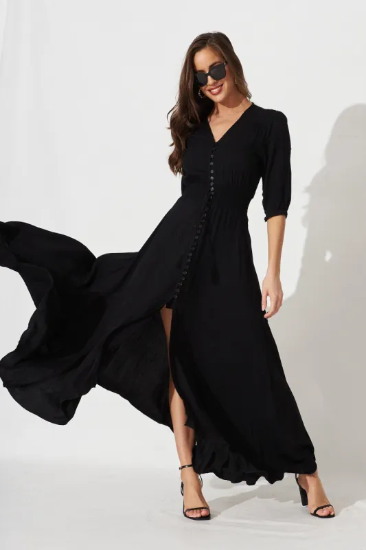 Selena Maxi Dress In Black sold by St Frock