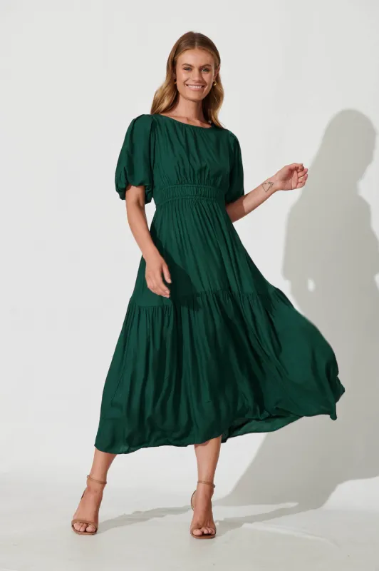 Stargazer Midi Dress In Emerald sold by St Frock