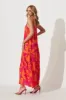 Matilda Maxi Sundress In Tangerine With Pink Print sold by St Frock