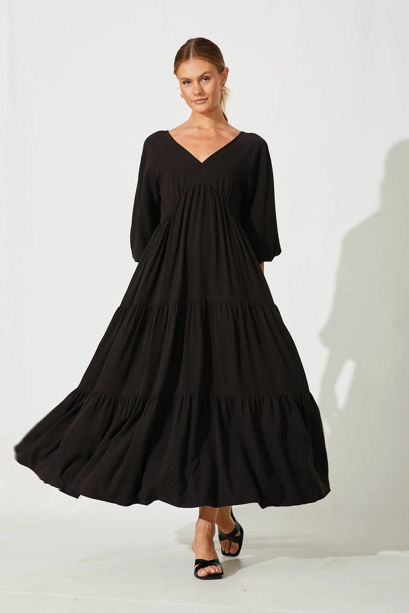 Effortless Maxi Dress In Black sold by St Frock