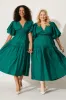 Amalie Midi Dress In Green Cotton sold by St Frock
