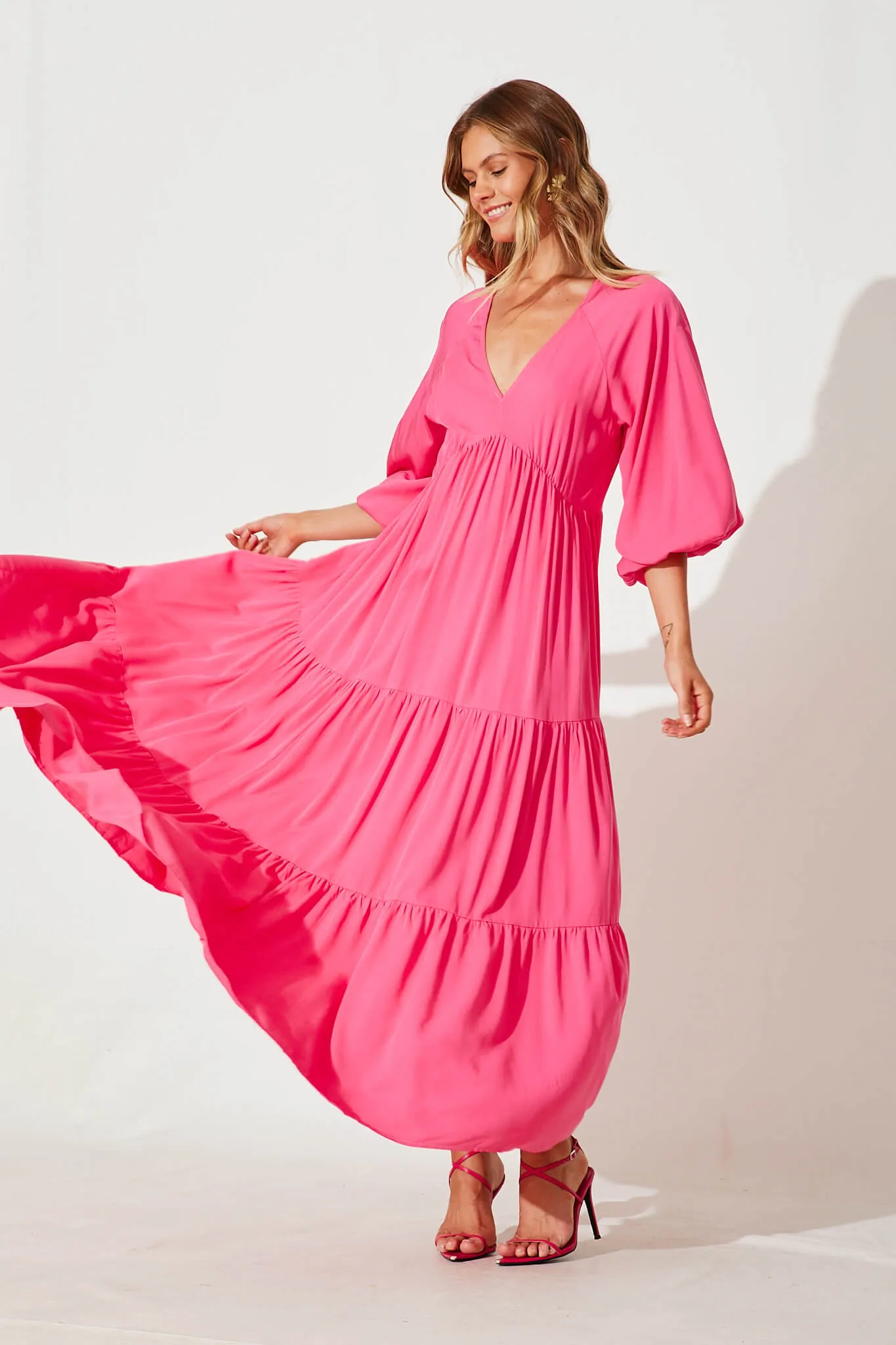 Effortless Maxi Dress In Hot Pink sold by St Frock