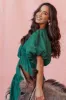 Amalie Midi Dress In Green Cotton sold by St Frock
