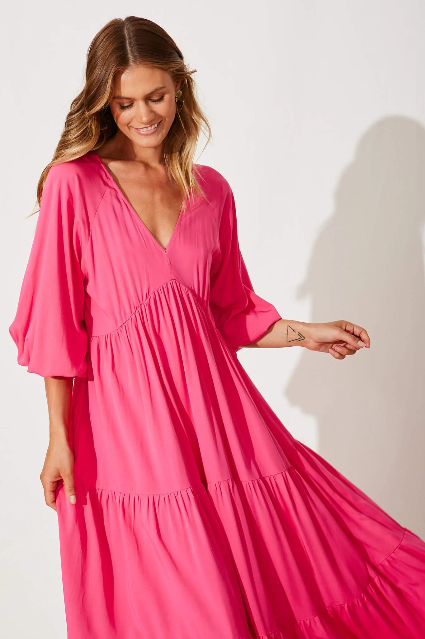 Effortless Maxi Dress In Hot Pink sold by St Frock product image thumbnail 2