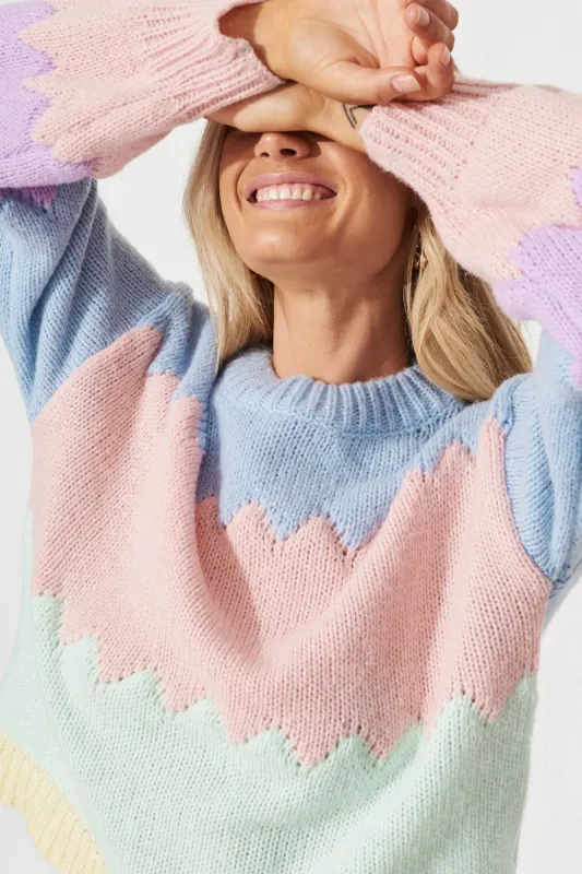 Pisa Knit In Pastel Multi Colour sold by St Frock