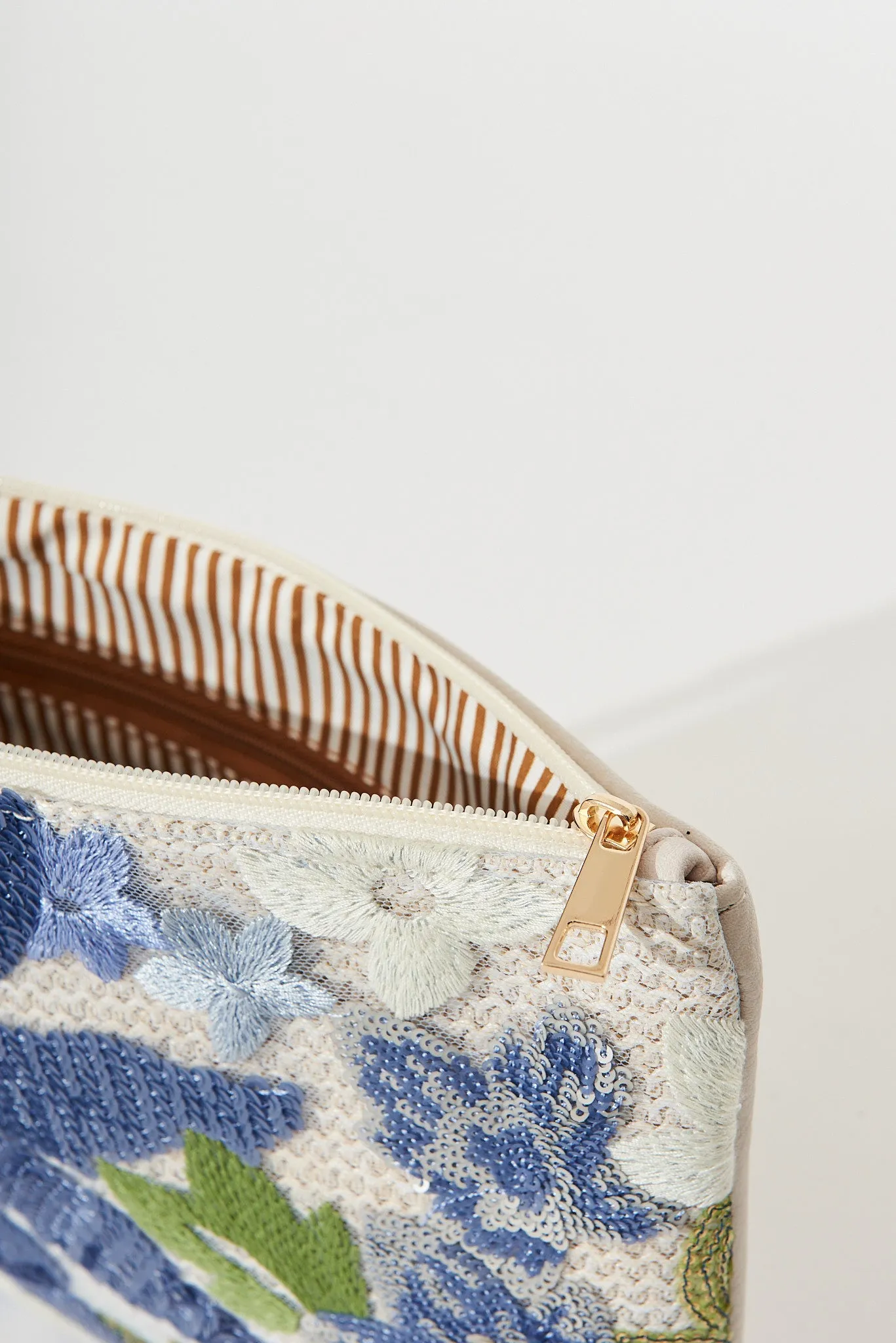 Hughes Clutch In White With Blue Sequin sold by St Frock product image thumbnail 5