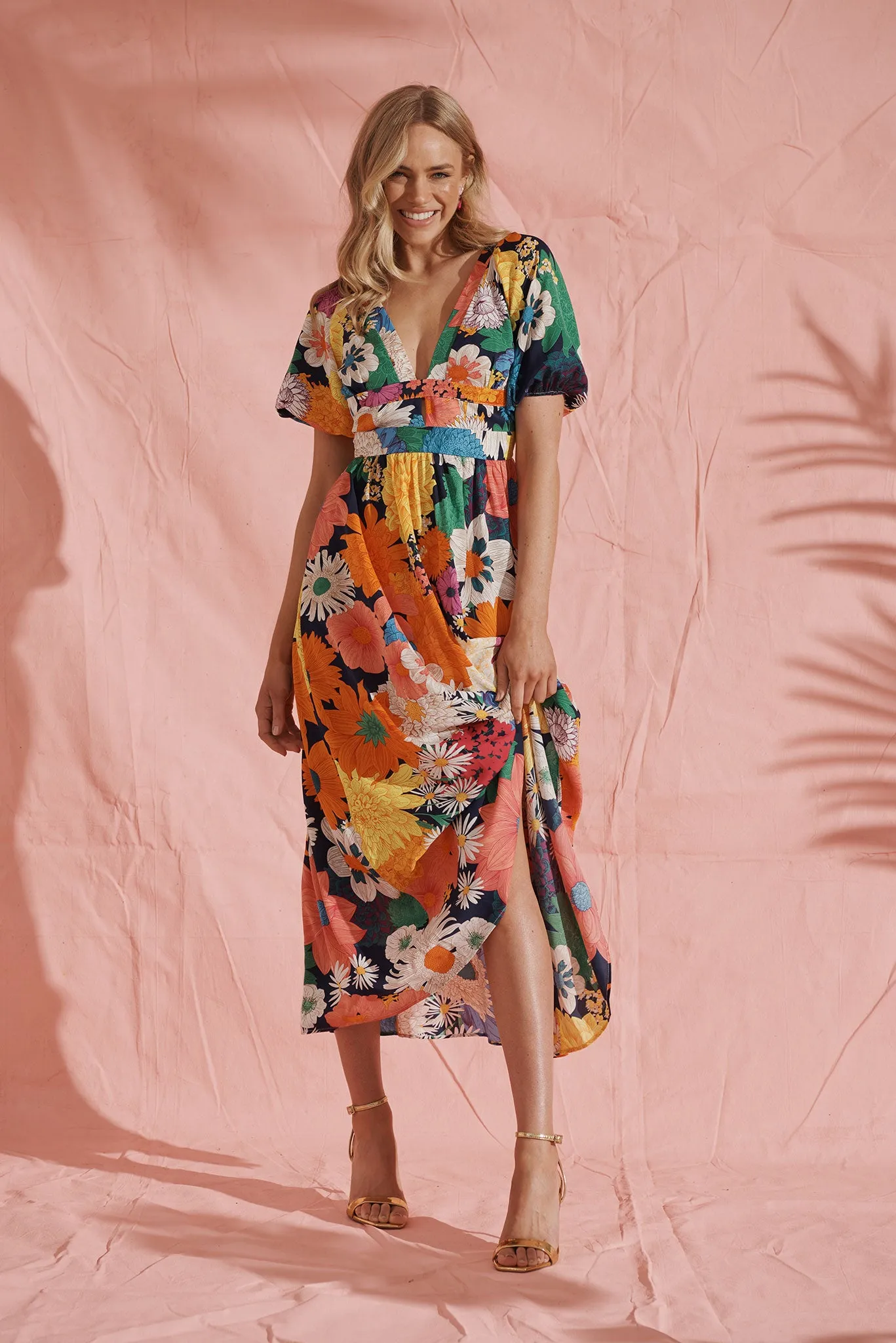 Mel Maxi Dress In Dark Multi Floral sold by St Frock product image thumbnail 3