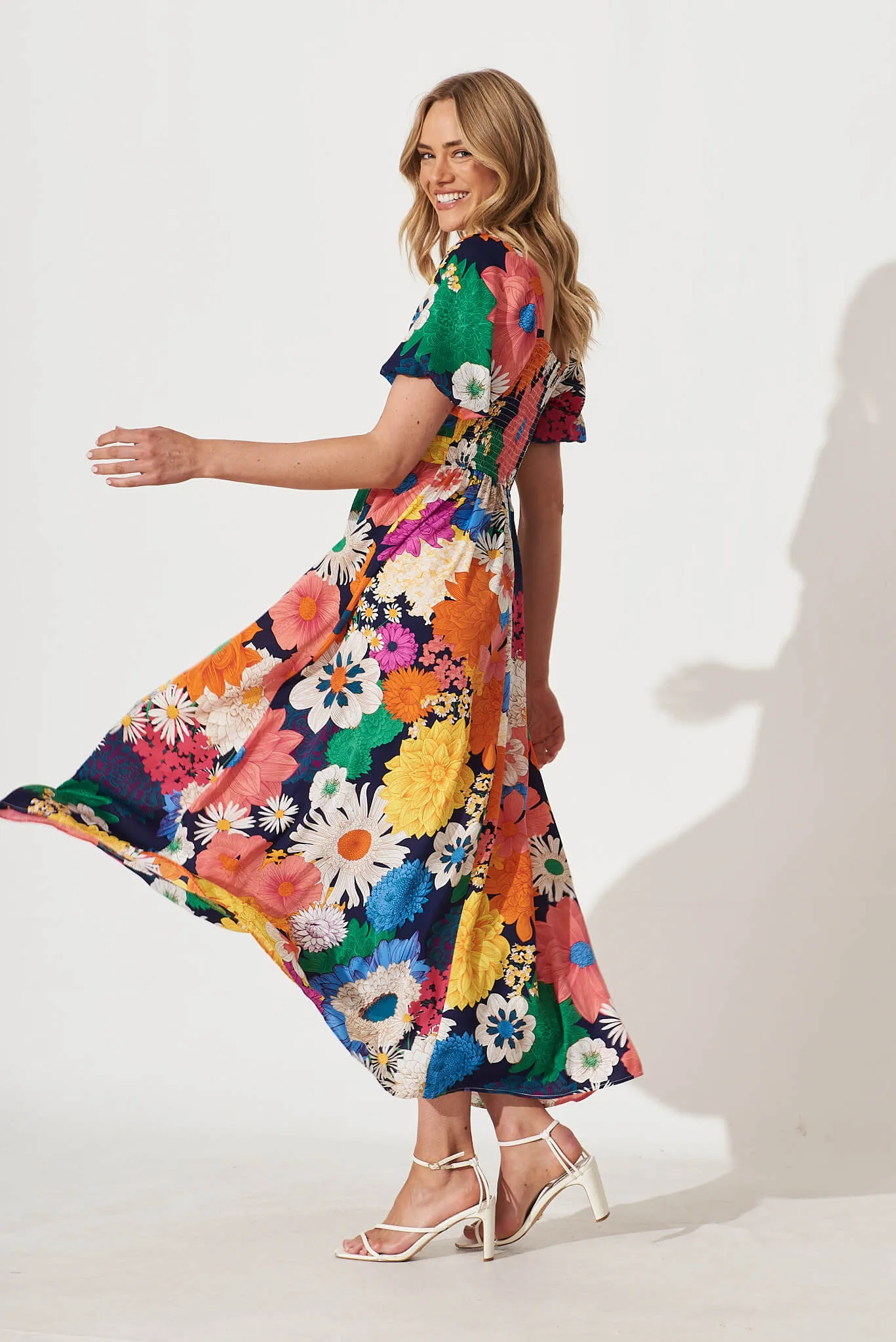 Mel Maxi Dress In Dark Multi Floral sold by St Frock product image thumbnail 5