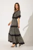 Mona Maxi Dress In Black With Cream Ditsy Floral sold by St Frock