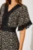 Mona Maxi Dress In Black With Cream Ditsy Floral sold by St Frock