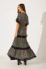 Mona Maxi Dress In Black With Cream Ditsy Floral sold by St Frock