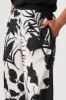 Jenson Pant In Black And White Leaf Print Satin sold by St Frock
