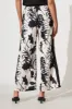 Jenson Pant In Black And White Leaf Print Satin sold by St Frock