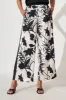 Jenson Pant In Black And White Leaf Print Satin sold by St Frock