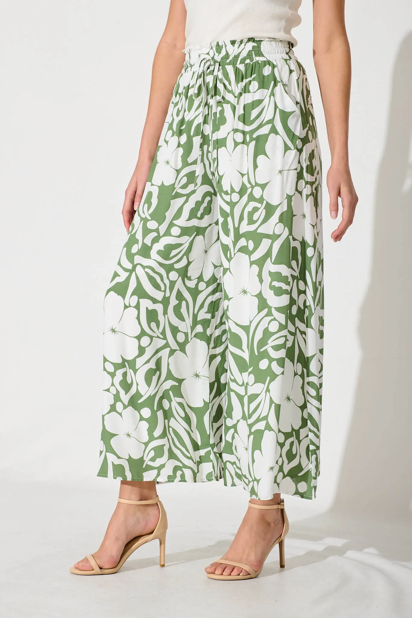 Polly Pant In Green And White Print sold by St Frock product image thumbnail 2