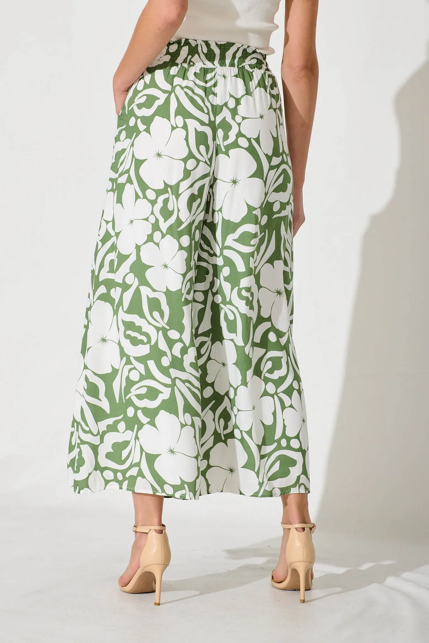 Polly Pant In Green And White Print sold by St Frock product image thumbnail 3