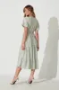 Julia Midi Dress In Green With White Polka Dot sold by St Frock