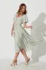Julia Midi Dress In Green With White Polka Dot sold by St Frock