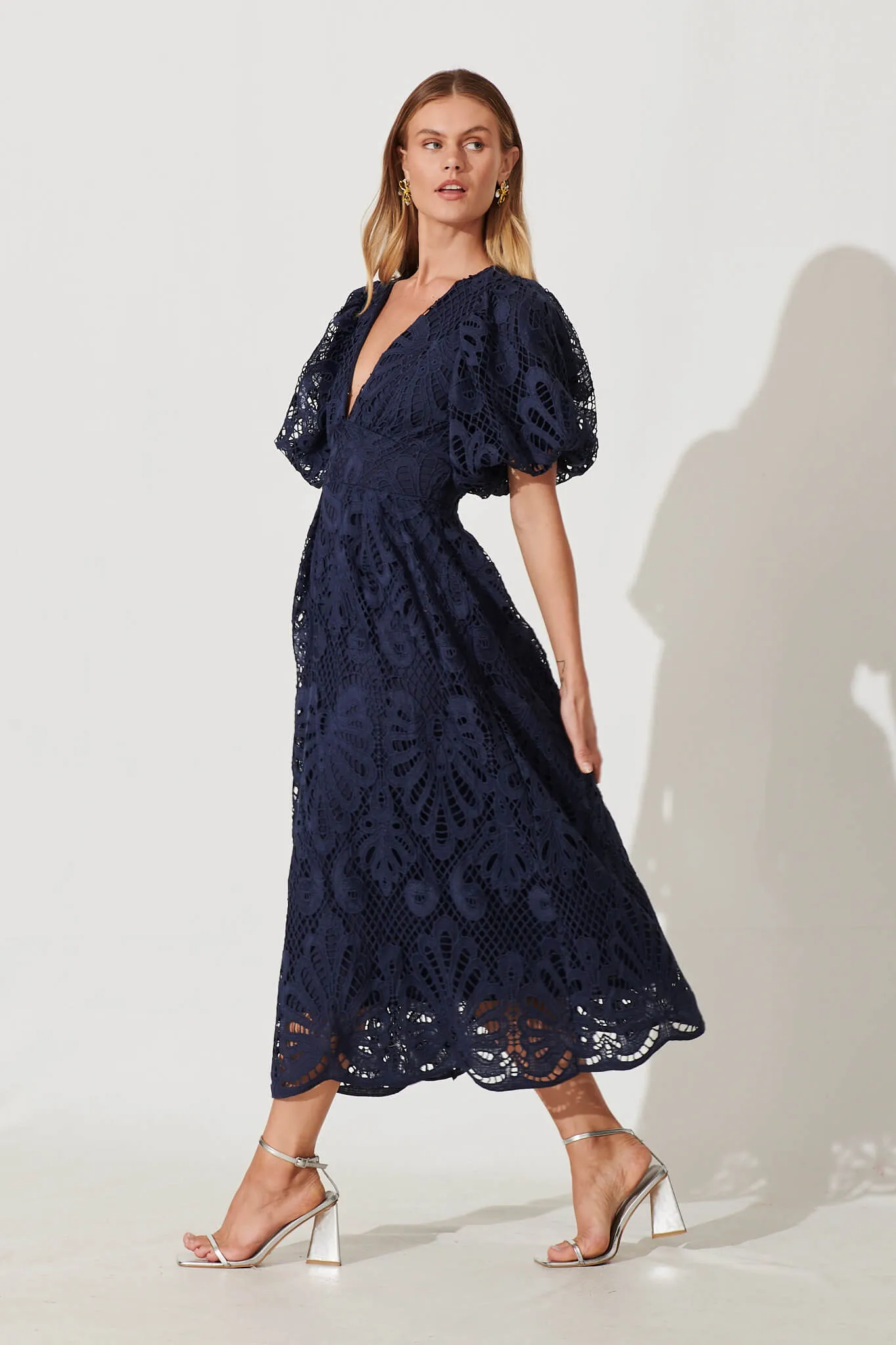 Millie Lace Maxi Dress In Navy sold by St Frock product image thumbnail 4