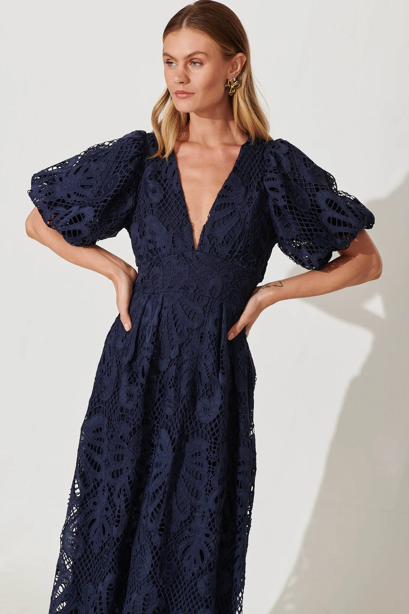Millie Lace Maxi Dress In Navy sold by St Frock product image thumbnail 3