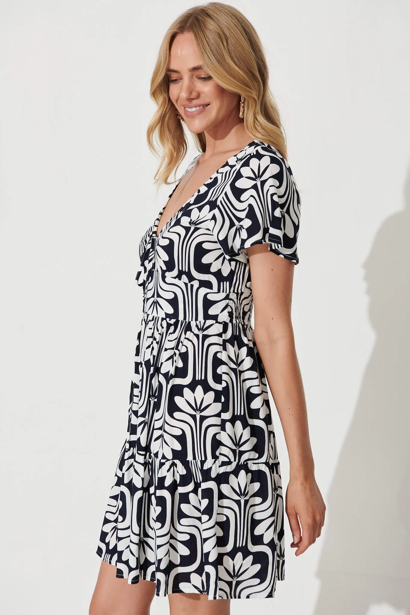 Julien Dress In Black With White Print sold by St Frock product image thumbnail 2