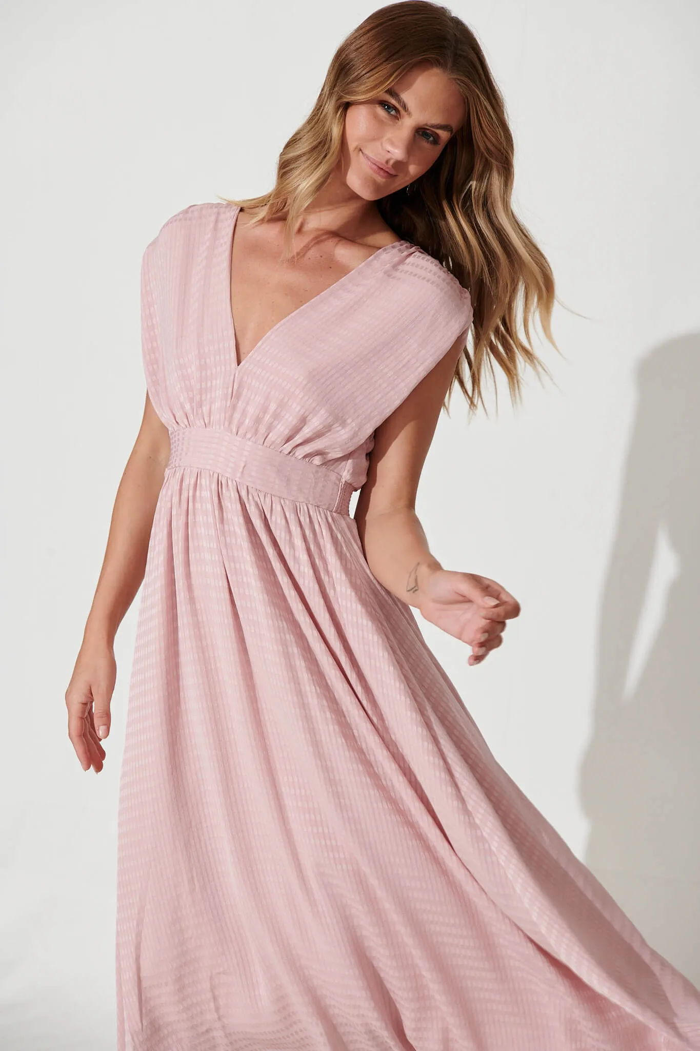 Maxine Midi Dress In Blush sold by St Frock product image thumbnail 2