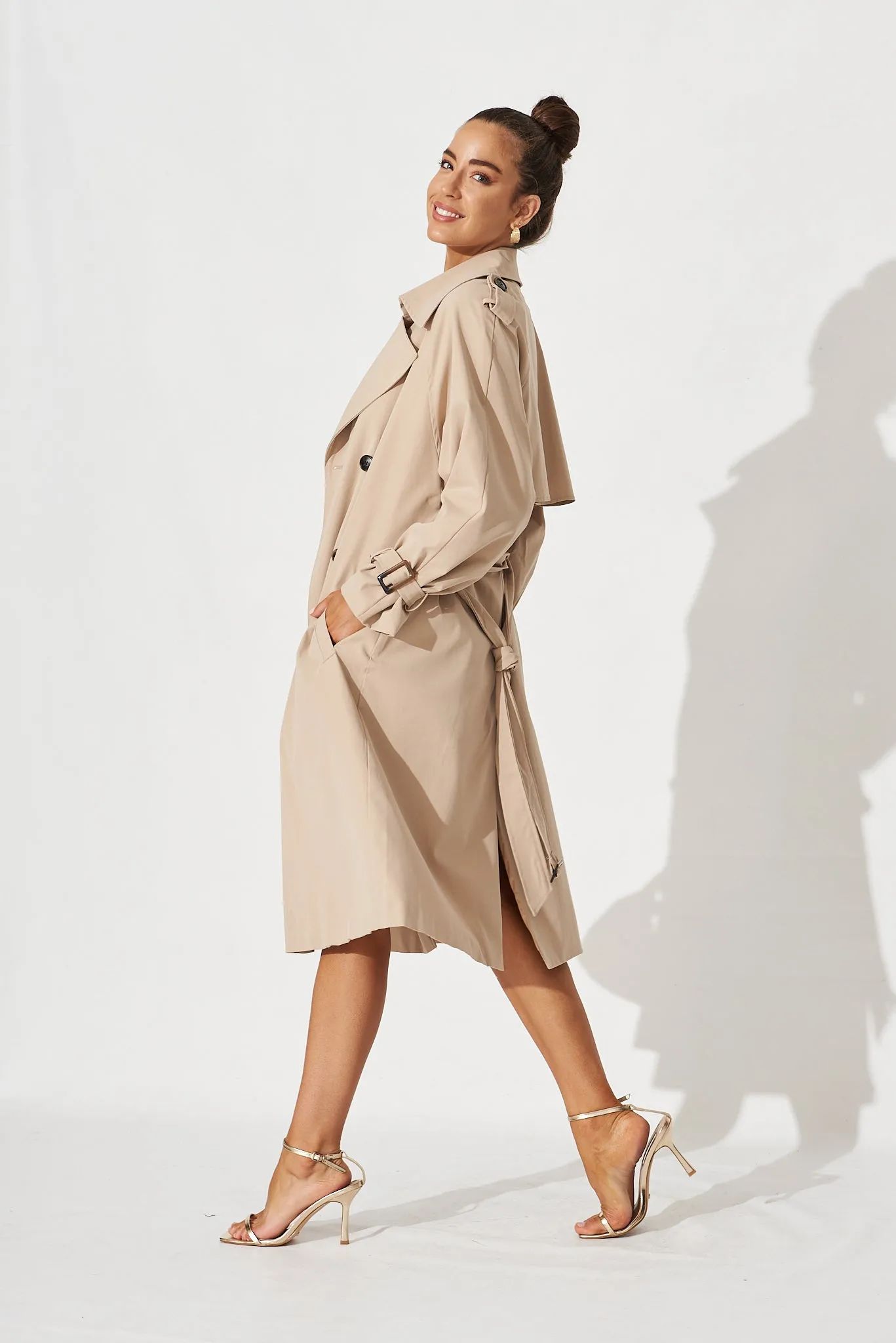Trainor Trench Coat In Beige sold by St Frock product image thumbnail 2