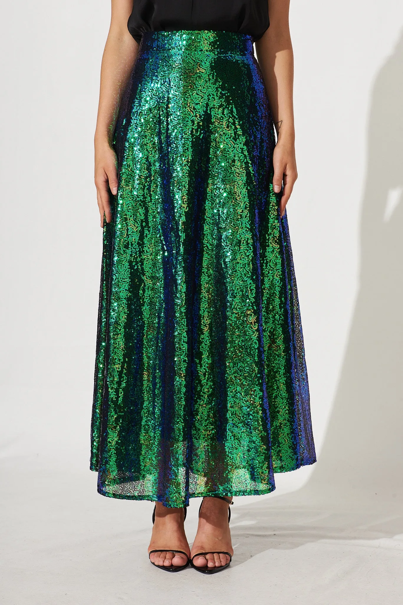 Exquisite Maxi Skirt In Green Sequin sold by St Frock product image thumbnail 2