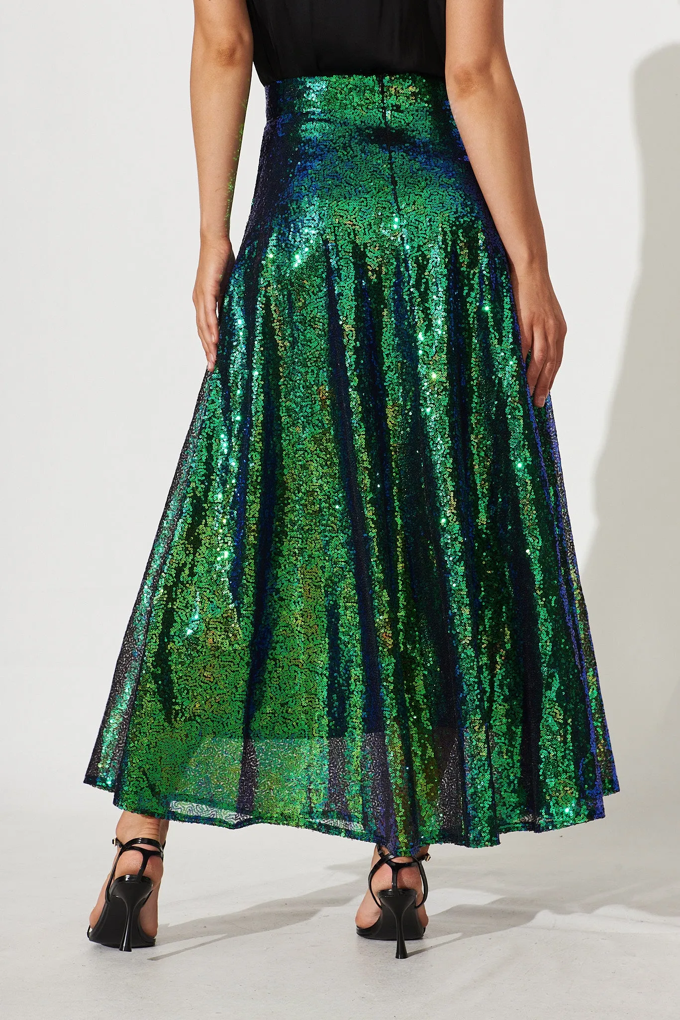 Exquisite Maxi Skirt In Green Sequin sold by St Frock product image thumbnail 4