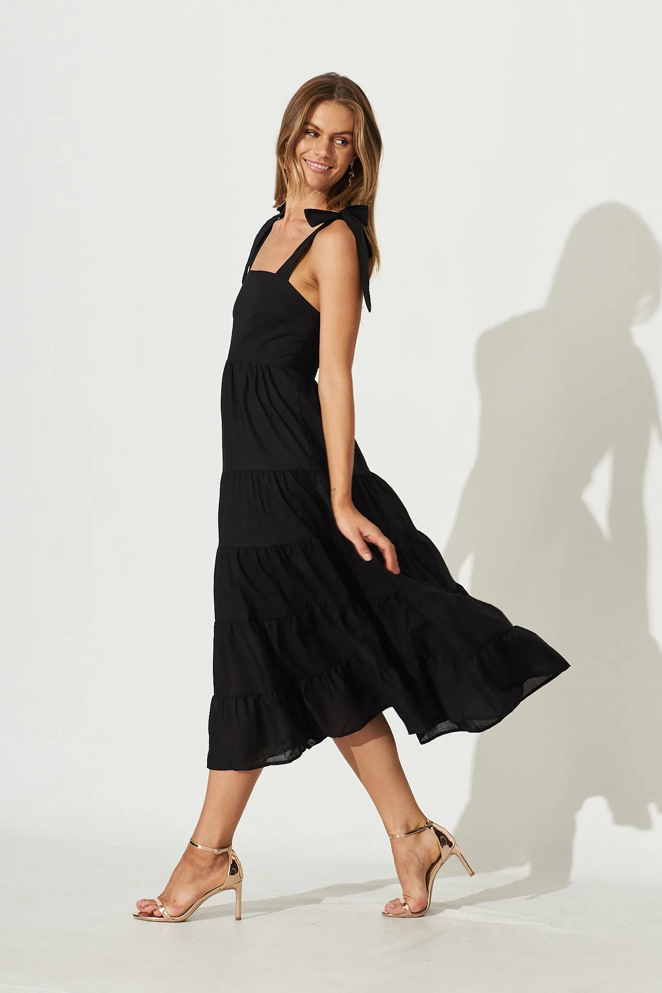 Cleopatra Midi Sundress In Black sold by St Frock product image thumbnail 2