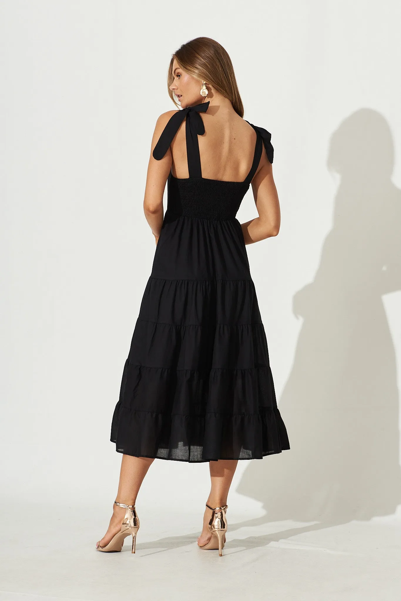 Cleopatra Midi Sundress In Black sold by St Frock product image thumbnail 4
