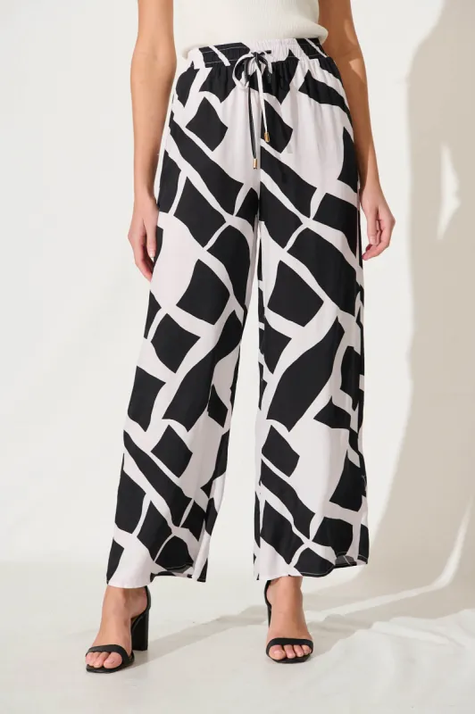 Amante Pant In Black And Cream Print sold by St Frock