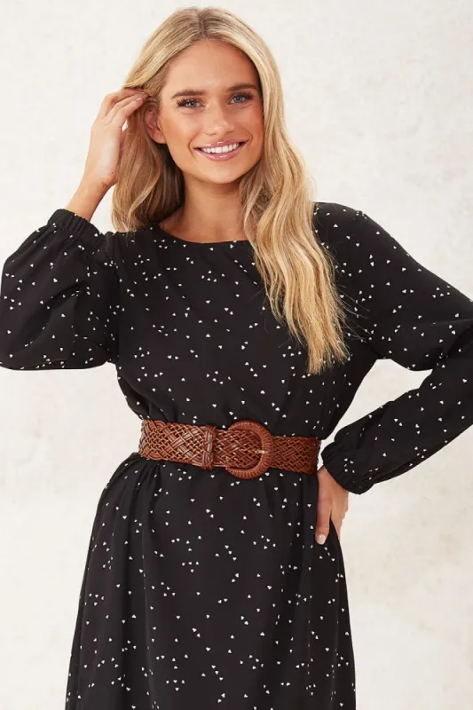 August + Delilah Zaidie Wide Plaited Brown Belt sold by St Frock