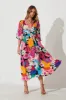 Melski Maxi Dress In Black Multi Floral sold by St Frock