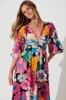 Melski Maxi Dress In Black Multi Floral sold by St Frock