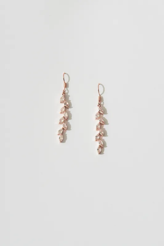 Mikayla Earrings In Rose Gold sold by St Frock