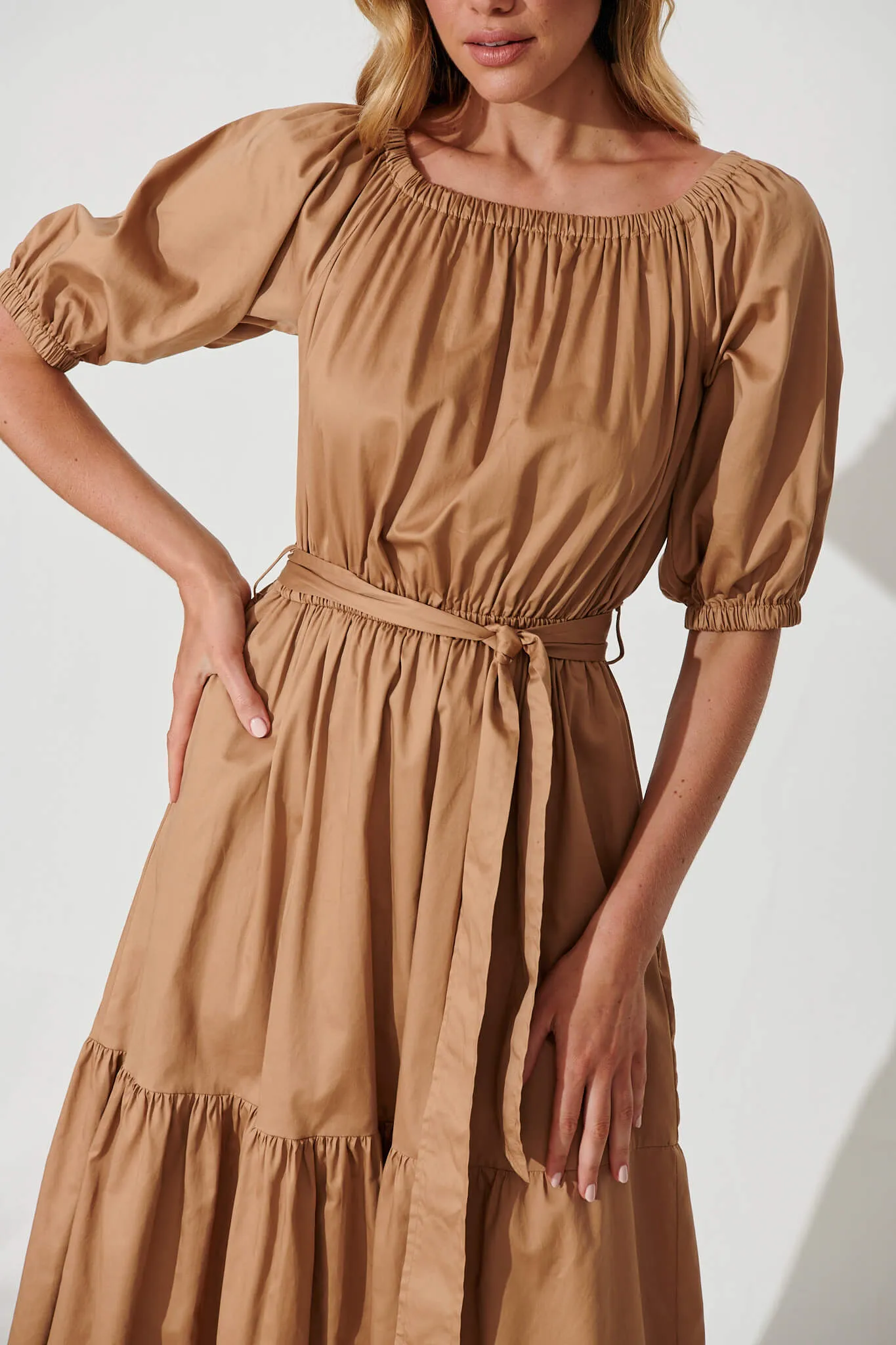 Margarita Midi Dress In Light Brown sold by St Frock product image thumbnail 5