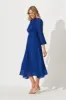 Lustre Midi Dress In Cobalt Chiffon sold by St Frock