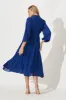 Lustre Midi Dress In Cobalt Chiffon sold by St Frock