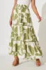 Freedom Maxi Skirt In Olive And Cream Geometric Print sold by St Frock