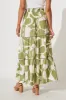 Freedom Maxi Skirt In Olive And Cream Geometric Print sold by St Frock