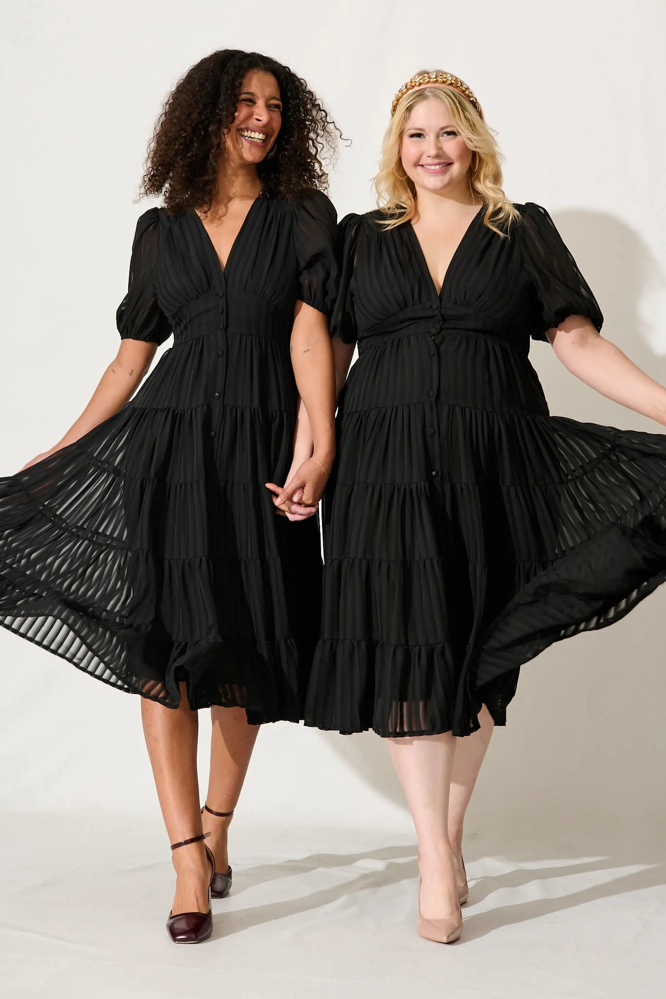 Modica Midi Dress In Black Chiffon sold by St Frock product image thumbnail 5