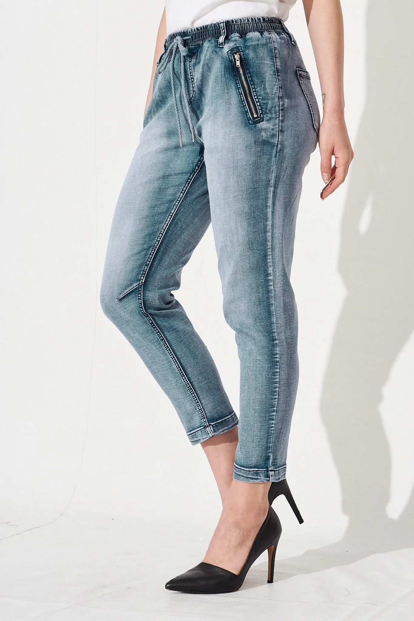 Elissa Pants In Blue Denim sold by St Frock product image thumbnail 4