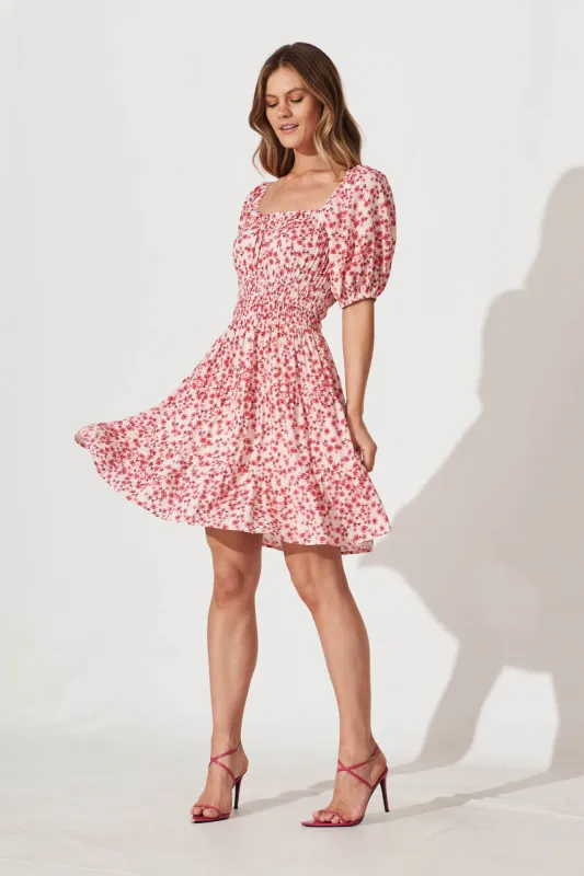 Rosalita Dress In Pink Ditsy Floral sold by St Frock