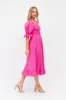 Ever Midi Dress In Hot Pink Cotton Linen sold by St Frock