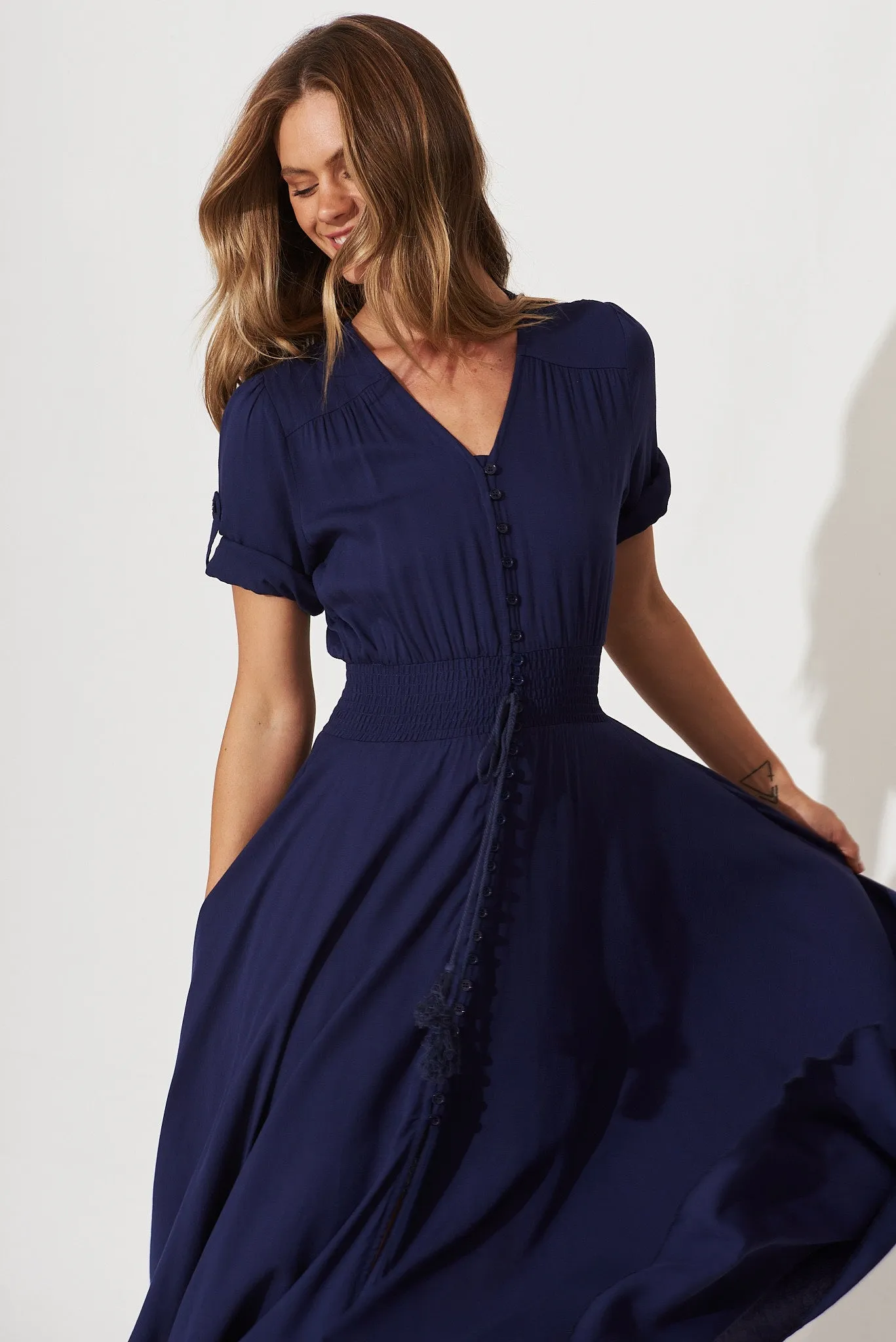 Selena Maxi Dress In Navy sold by St Frock product image thumbnail 2