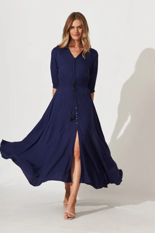 Selena Maxi Dress In Navy sold by St Frock