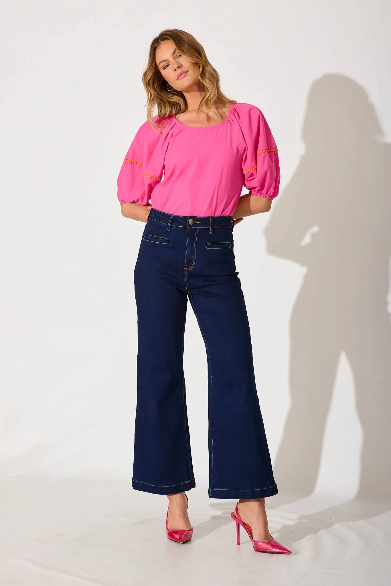 Rosetta Top In Pink Cotton sold by St Frock product image thumbnail 5